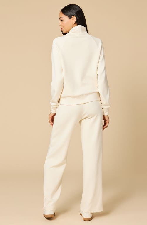 Softies Athleisure Mock Neck And Pleated Pant Set In Neutral