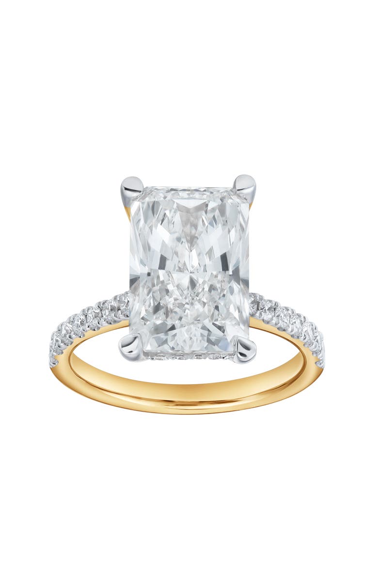 LuvMyJewelry Maia 14K Gold Radiant Cut Lab Grown Diamond Hidden Halo Engagement Ring - 5.4 Ct, Main, color, 