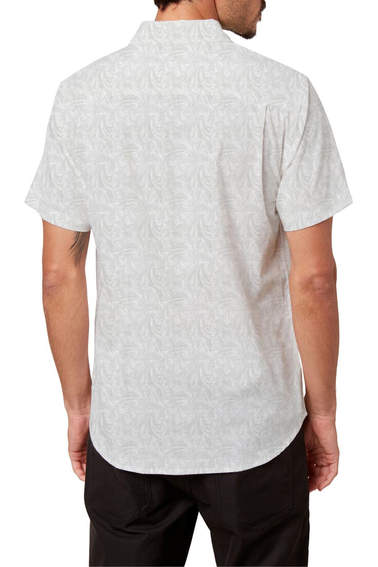 Tame Slim Fit Stretch Short Sleeve Button-Up Shirt, Alternate, color, FOG 2