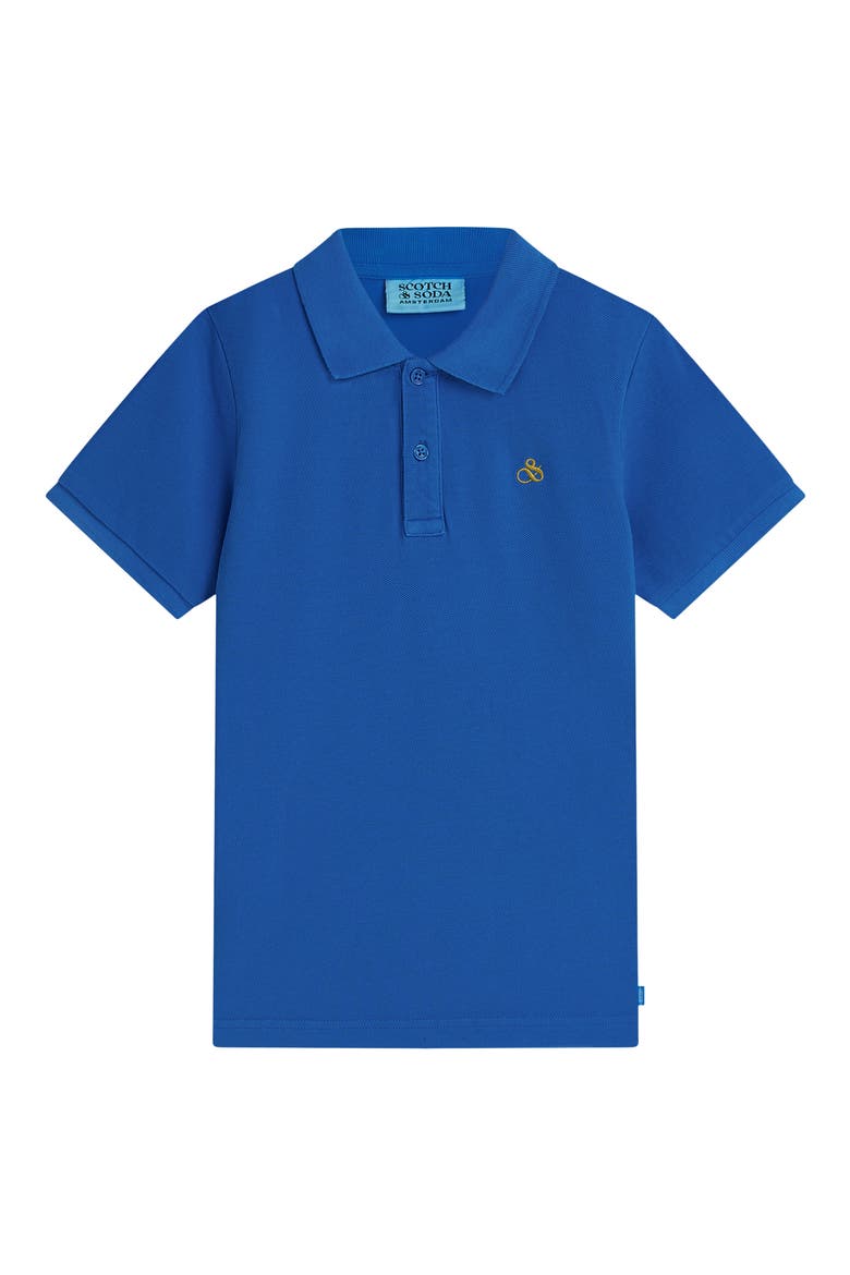 Kids' Regular Fit Pique Polo, Main, color, STRONG BLUE