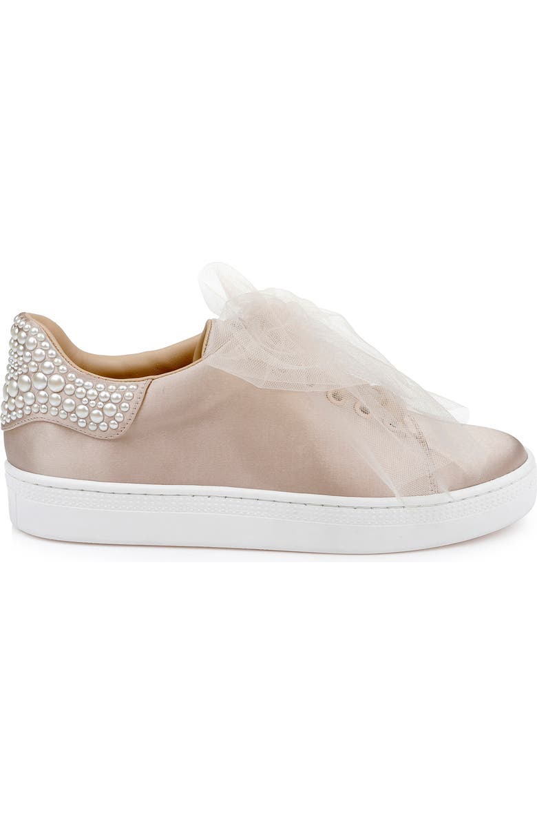 Badgley Mischka Collection Gem Platform Sneaker, Alternate, color, Soft Beige