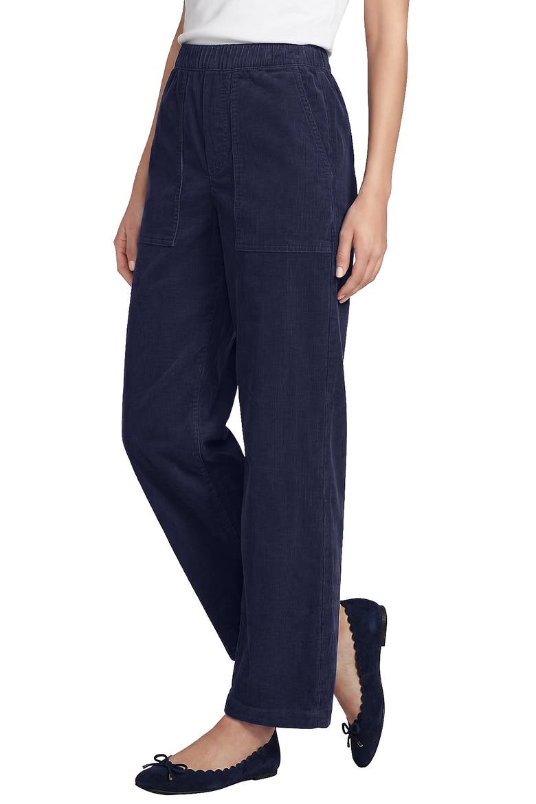 Corduroy High Rise Pull On Utility Barrel Leg Pants, Alternate, color, Dusty Indigo