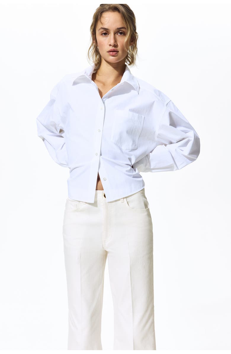 H&M Bootcut Cotton Canvas Trousers, Alternate, color, 