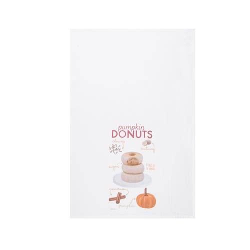 C & F Home C&f Home Pumpkin Donuts, Pie & Spiced Latte 100% Cotton Flour Sack Dishtowels Set Of 3 In White