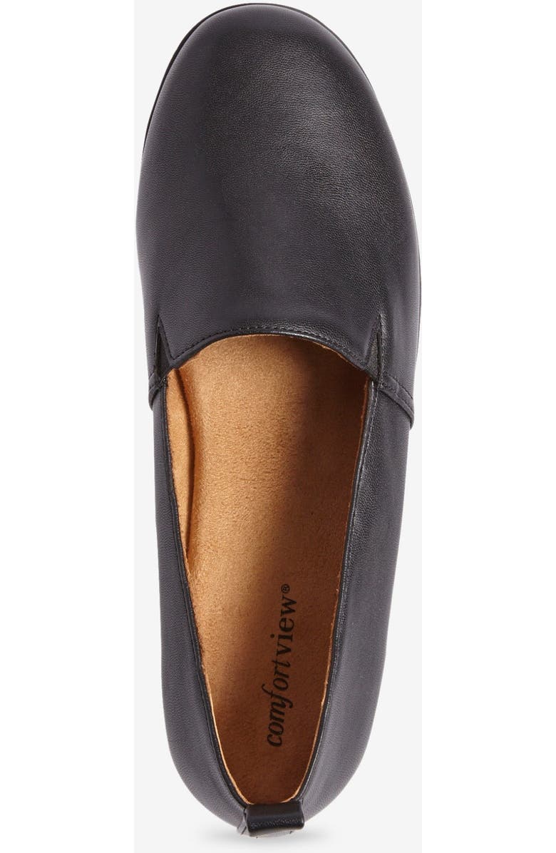Comfortview The June Leather-Like Slip On Flat, Alternate, color, Black