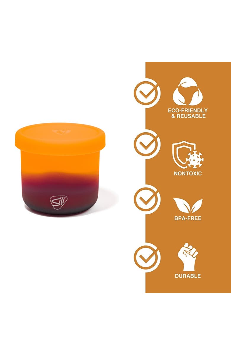 Silipint Silicone 10oz Lidded Bowls 2 Pack, Alternate, color, Orange