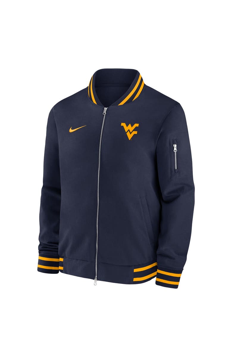 Nike Men's Nike Navy West Virginia Mountaineers 2024 Sideline Full-Zip Bomber Jacket, Alternate, color, Navy
