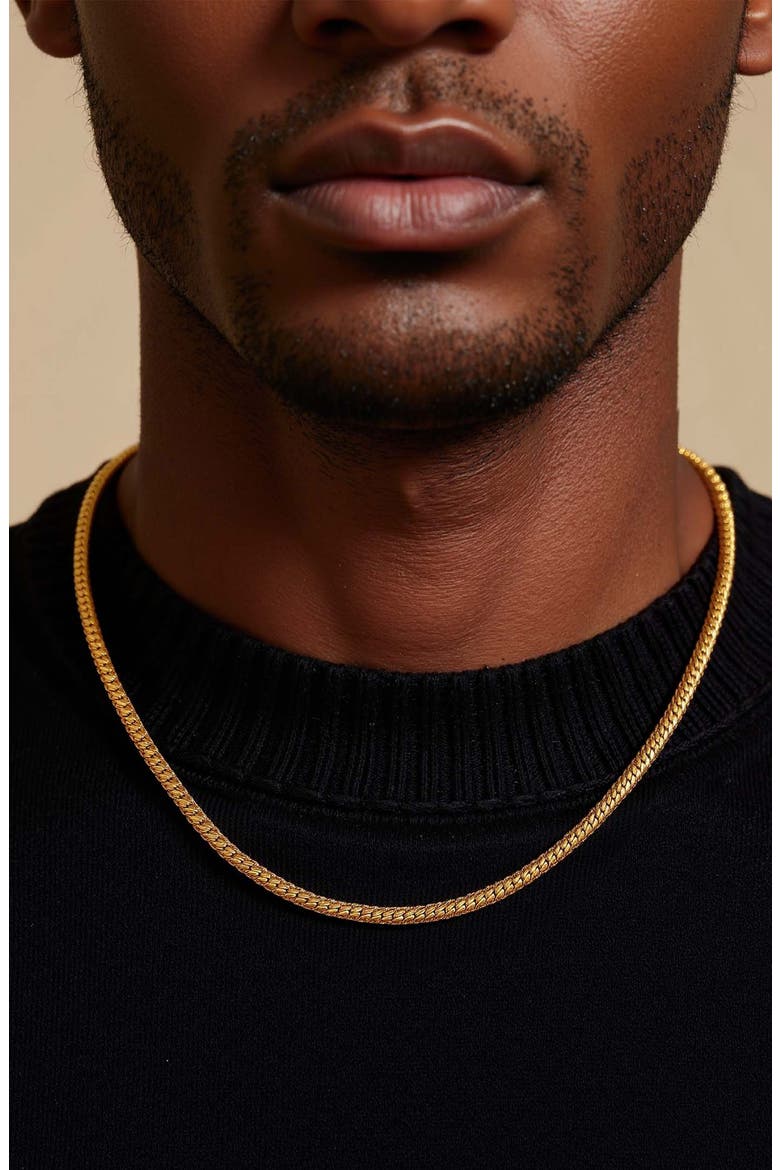 Miami Cuban Chain Necklace, Alternate, color, BRASS