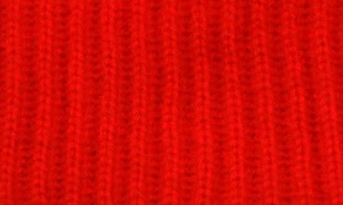 Portolano Merino Wool Rib Cuff Beanie In Red
