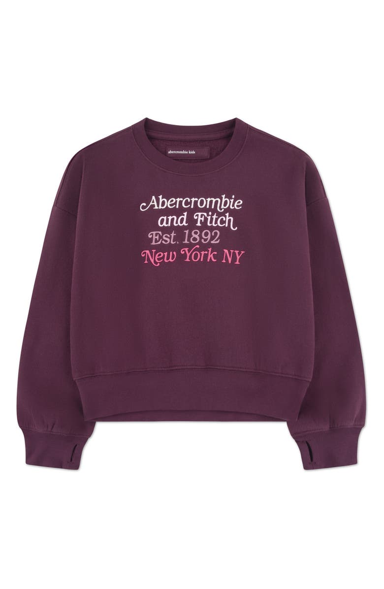 abercrombie kids Kids' Logo Sweatshirt, Main, color, Fig