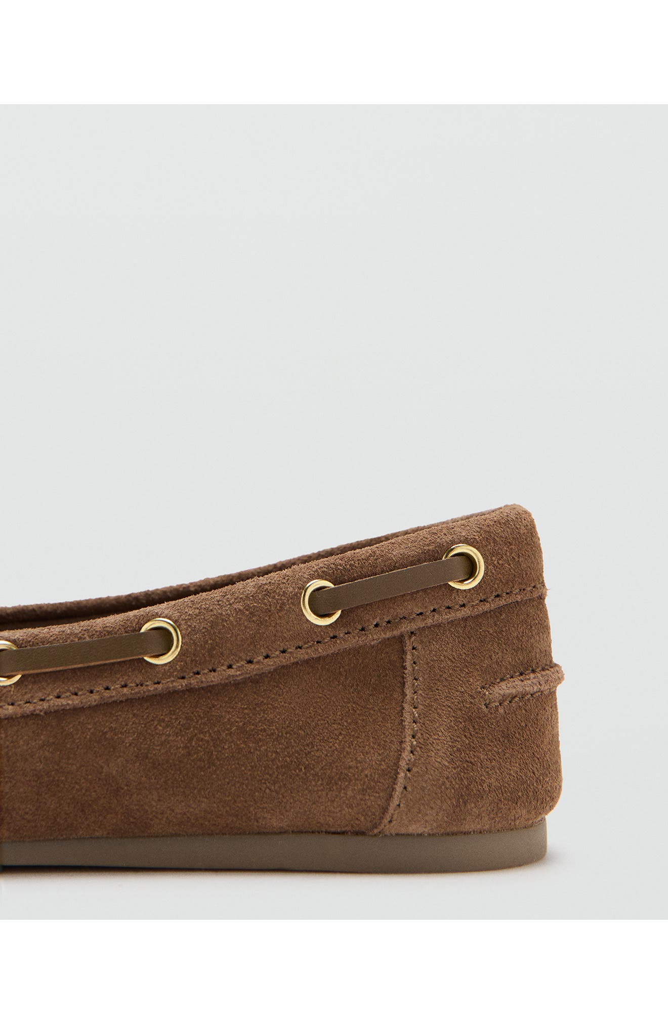 MANGO Suede Boat Shoe, Alternate, color, Brown