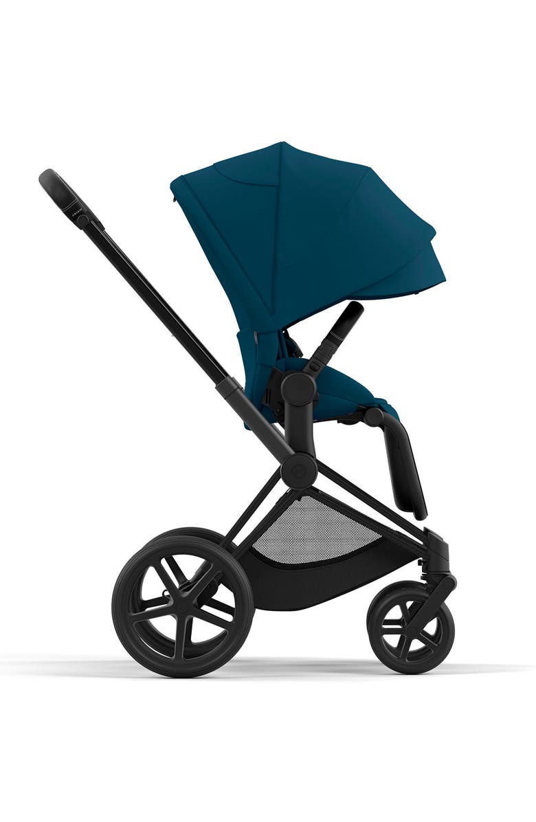 CYBEX PRIAM 4 Matte Black Compact Stroller, Alternate, color, Mountain Blue