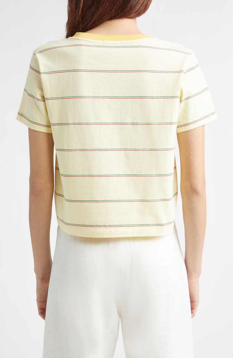 Bode Summertime Stripe Cotton T-Shirt, Alternate, color, Yellow Multi