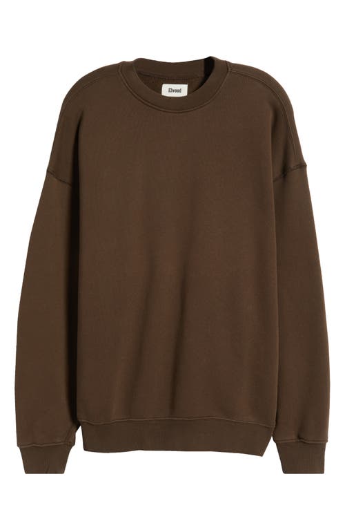 Elwood Core Oversize Crewneck Sweatshirt In Brown