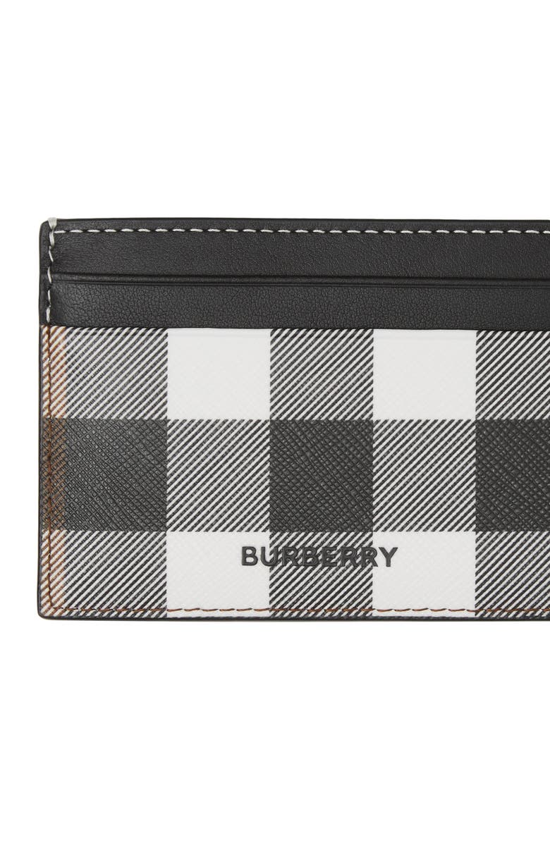 Burberry Kier Check E-Canvas & Leather Card Case, Alternate, color,