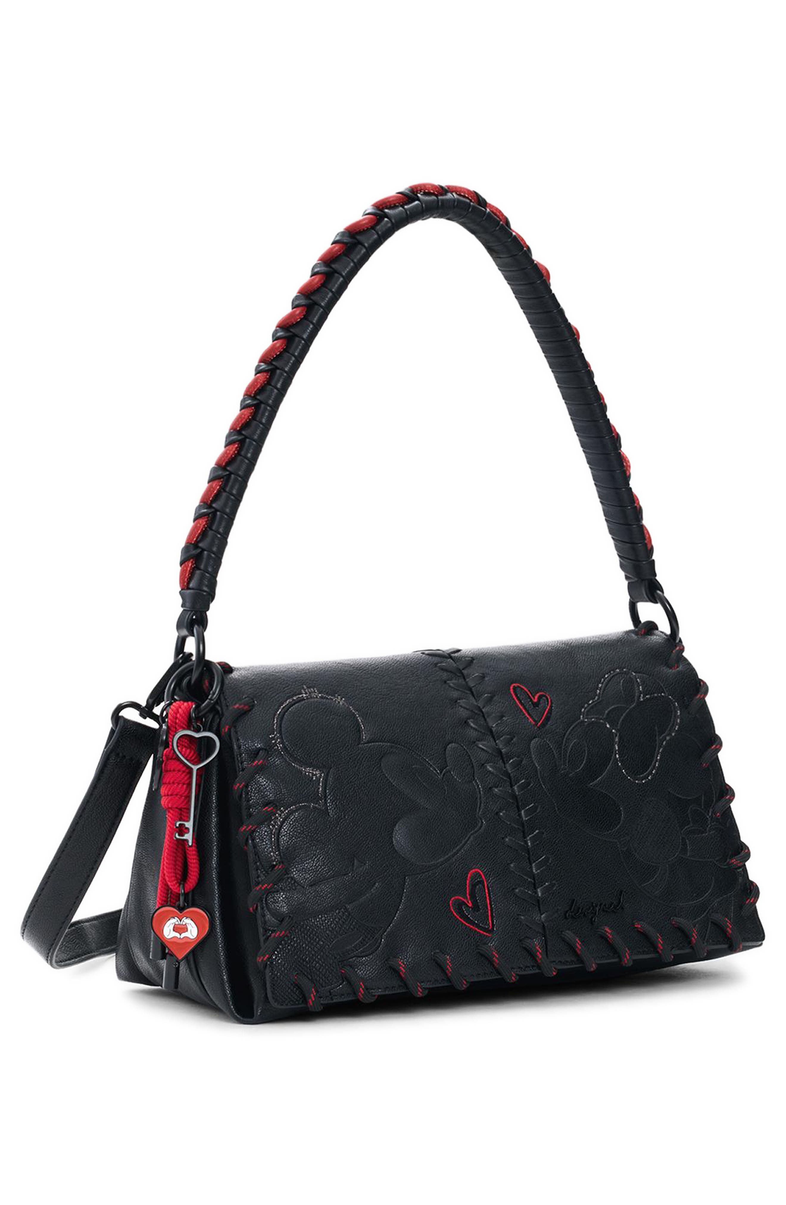 Desigual Mickey & Minnie Faux Leather Crossbody Bag, Alternate, color, 