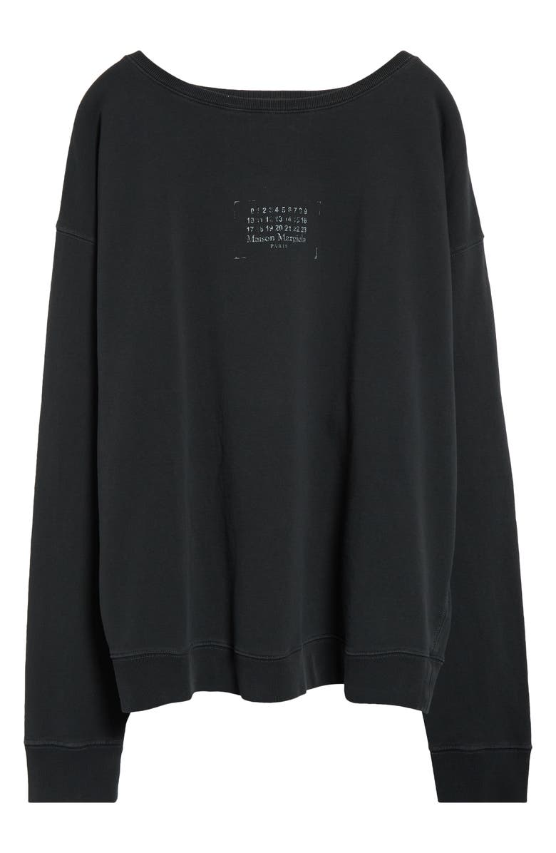 Maison Margiela Numeric Motif Cotton Jersey Graphic Sweatshirt, Alternate, color, Washed Black