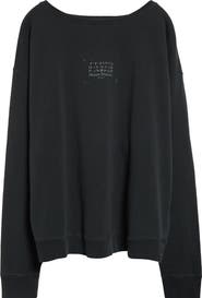 Maison Margiela Numeric Motif Cotton Jersey Graphic Sweatshirt