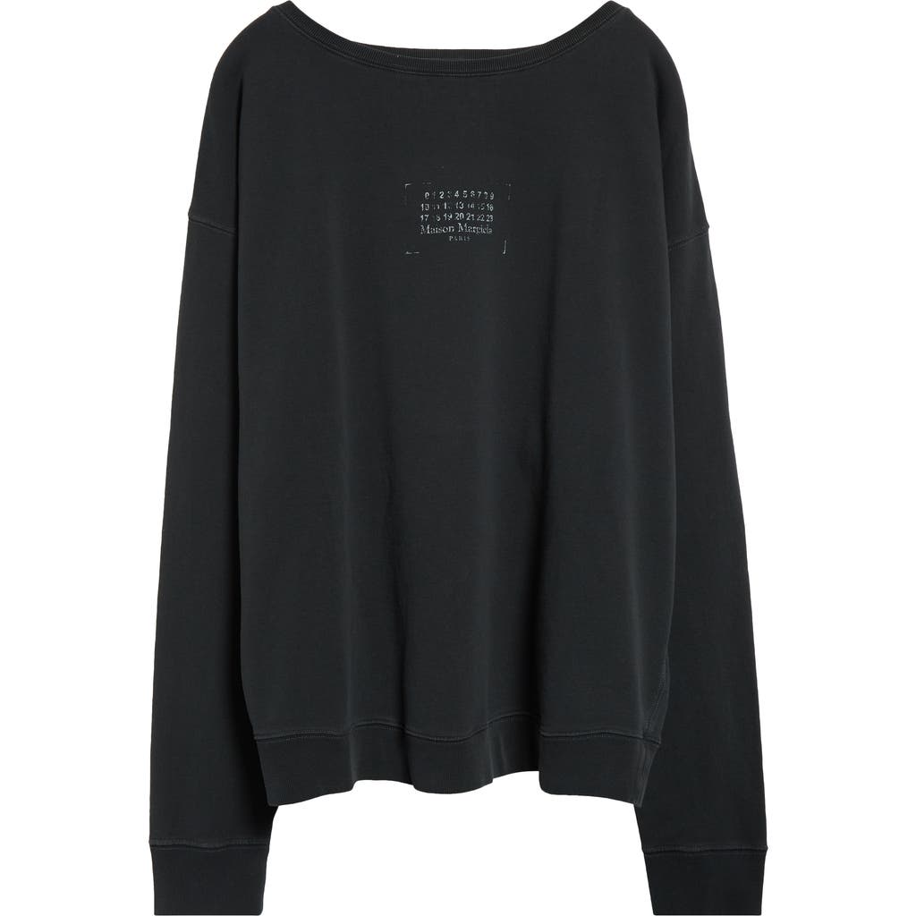 Maison Margiela Men's Charcoal Cotton Sweatshirt In Washed Black