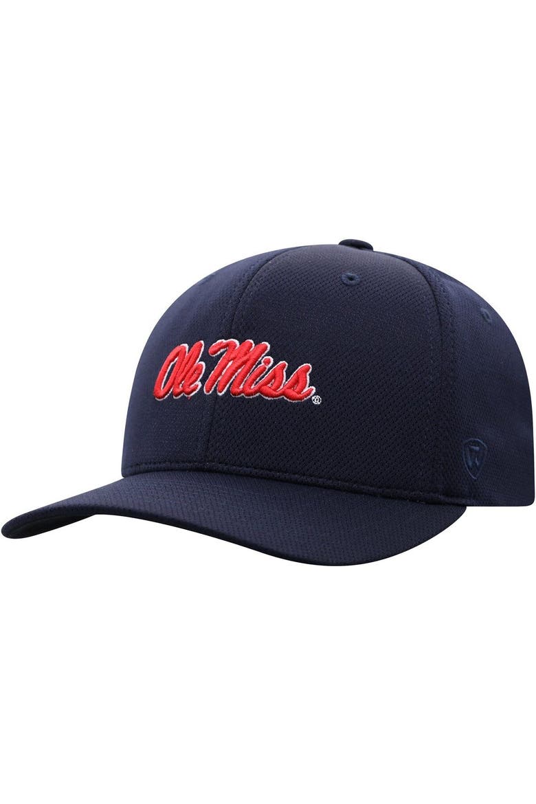 Men's Top of the World Navy Ole Miss Rebels Reflex Logo Flex Hat, Main, color, Navy