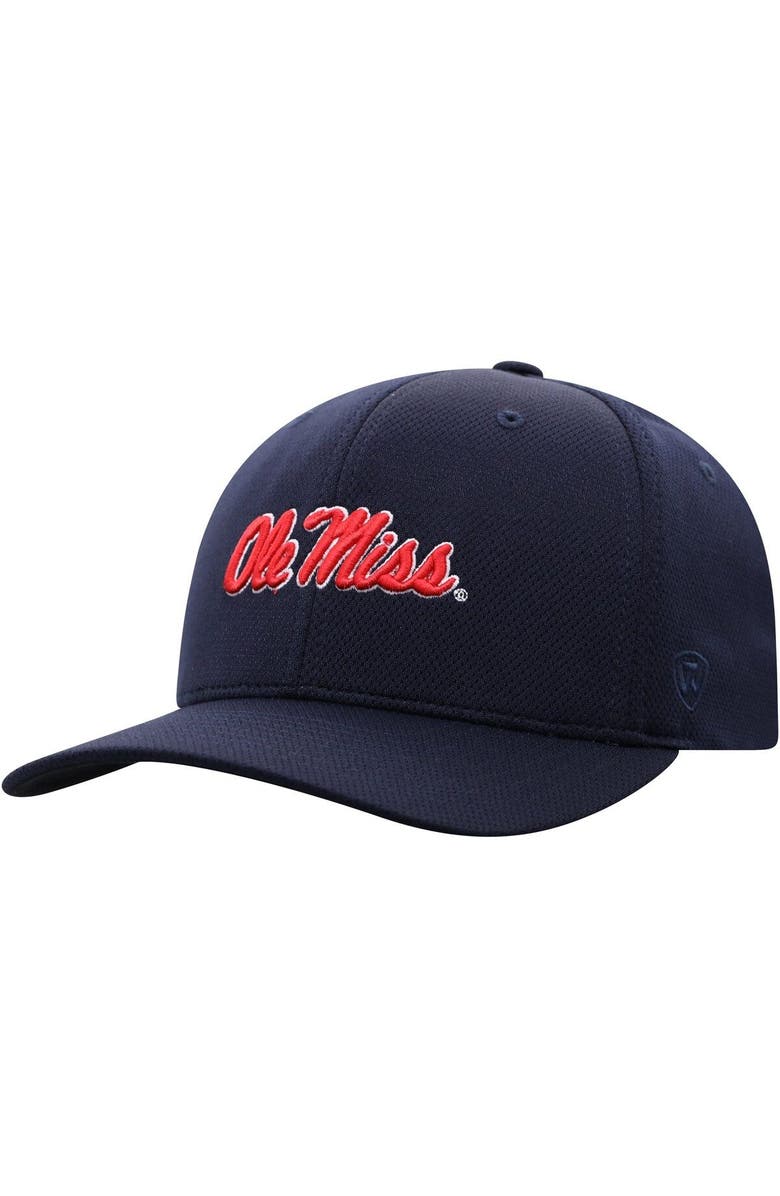 TOP OF THE WORLD Men's Top of the World Navy Ole Miss Rebels Reflex Logo Flex Hat, Main, color, Navy