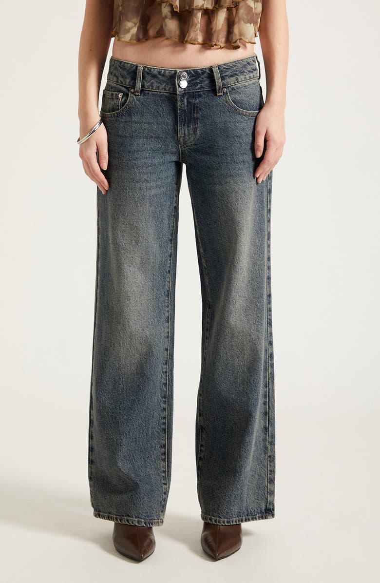 PacSun Zoe Girlfriend Jeans, Main, color, Dark Indigo