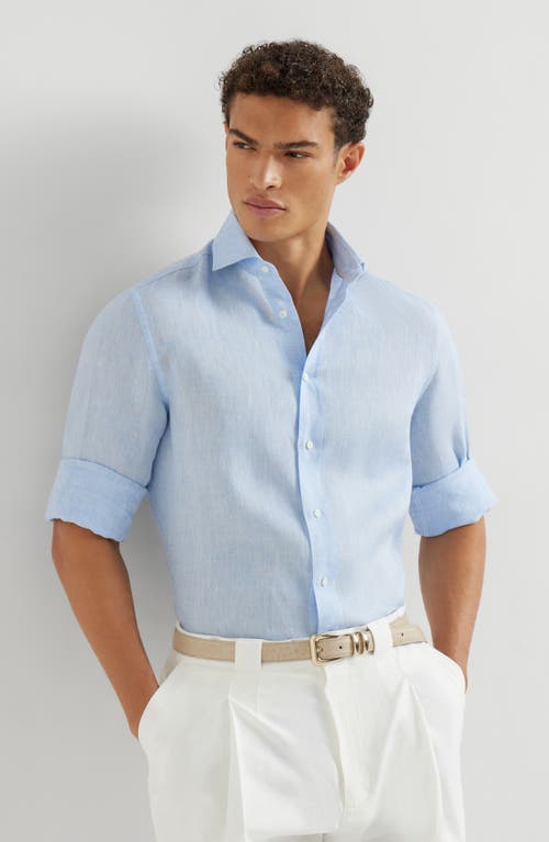 Brunello Cucinelli Spread-collar Shirt In Blue