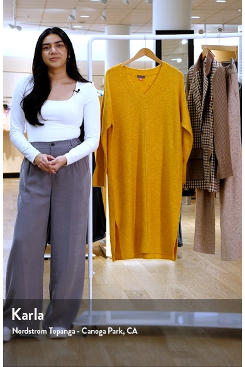 Exposed Seam Long Sleeve Sweater Dress video