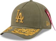 New Era x Alpha Industries Men's New Era x Alpha Industries Olive Los Angeles Dodgers A-Frame 9FORTY Adjustable Hat