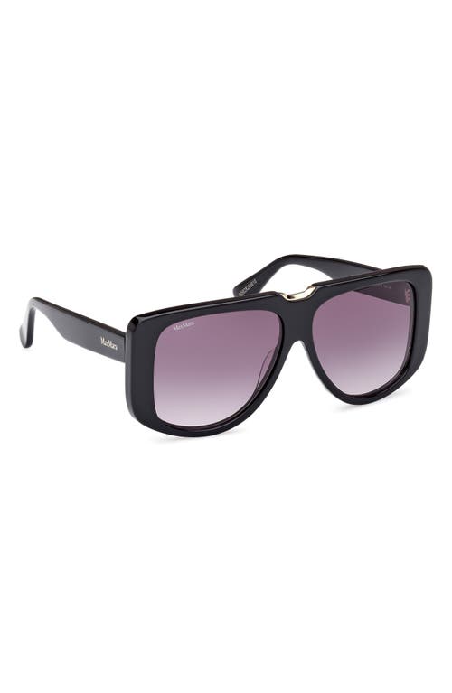 Max Mara Spark 57mm Polarized Shield Sunglasses In Black