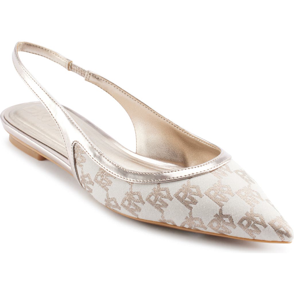 Dkny Millbury Slingback Pointed Toe Flat In Bone