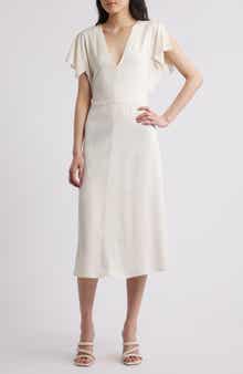 BOSS Dieshana Flutter Sleeve Midi Dress