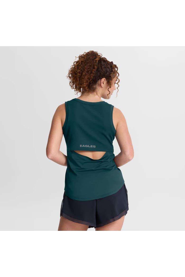 Women's Fanatics Green Philadelphia Eagles Draped Mesh Back Performance​ Tank Top, Alternate, color, Green