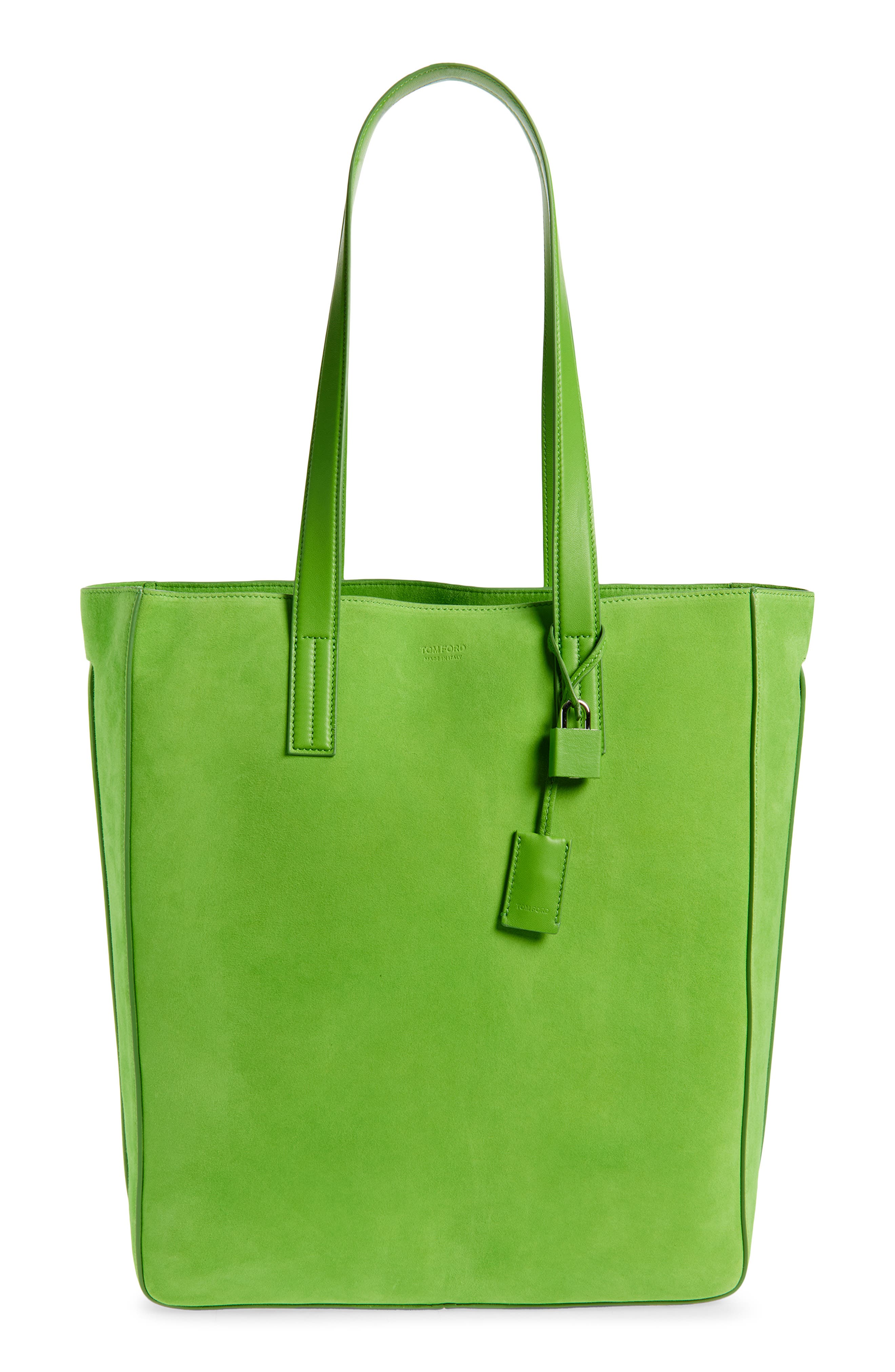 TOM FORD North/South Cashmere Suede Tote, Main, color, 1E059 Summer Green