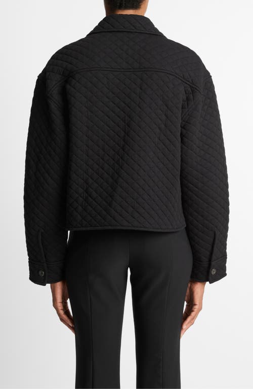 Vince Cotton Blend Quilted Jacket In Black
