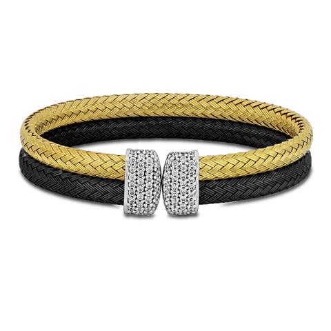 Cubic Zirconia Double Row Bangle