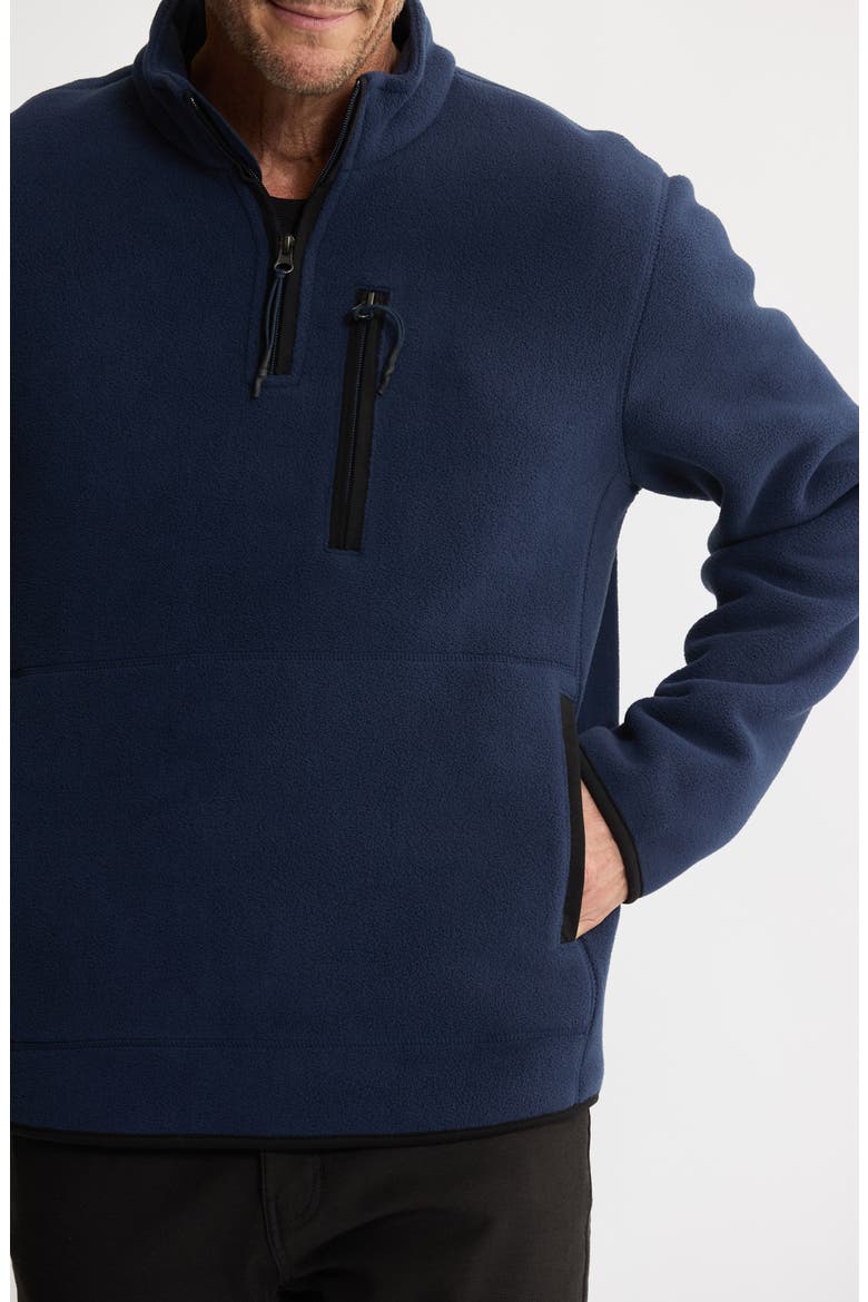 Quarter Zip Fleece Pullover, Alternate, color, NAVY
