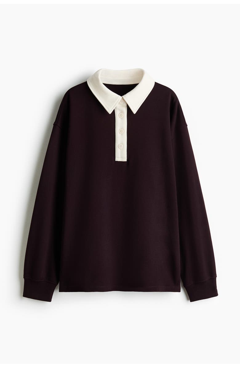 H&M Oversized Rugby Shirt, Main, color, Plum Purple