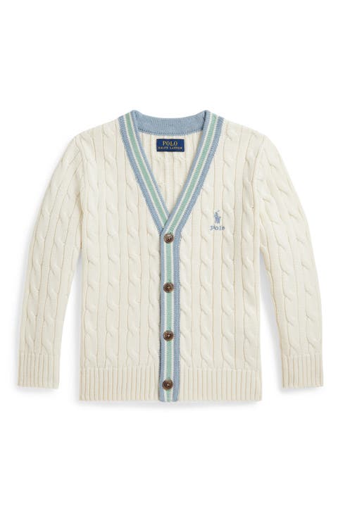 Kids' Cabled Cotton Button-Up Cardigan (Toddler & Little Kid)