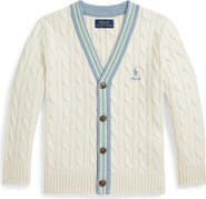Polo Ralph Lauren Kids' Cabled Cotton Button-Up Cardigan