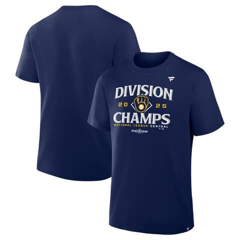 Men's Fanatics  Navy Milwaukee Brewers 2025 NL Central Division Champions Locker Room T-Shirt