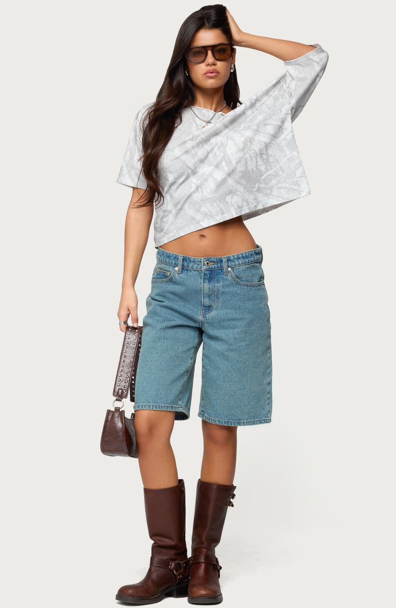 EDIKTED Davida Camo Off the Shoulder Top, Alternate, color,