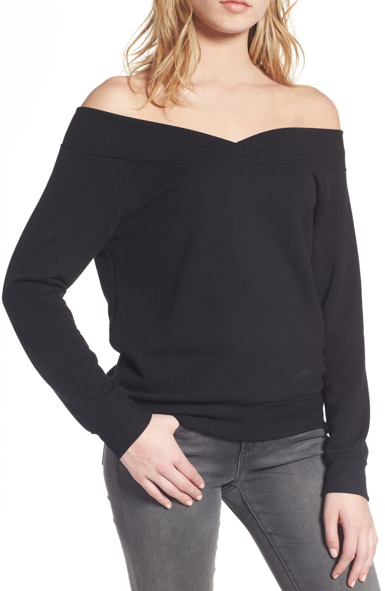 Socialite Off the Shoulder Sweatshirt, Main, color, 