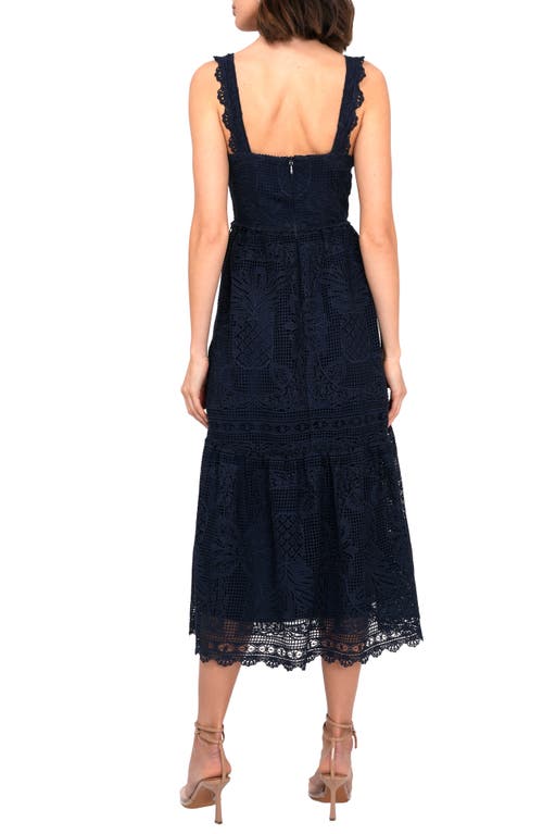 Adelyn Rae Floral Lace Maxi Dress In Blue