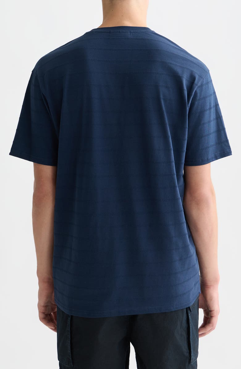 Scotch & Soda Structured Stripe Jacquard Stretch Cotton T-Shirt, Alternate, color, Pageant Blue