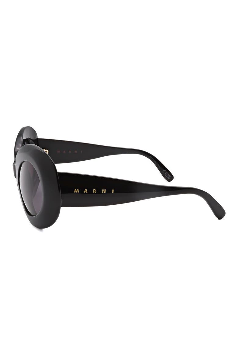 58mm Round Sunglasses, Alternate, color, BLACK / GREY