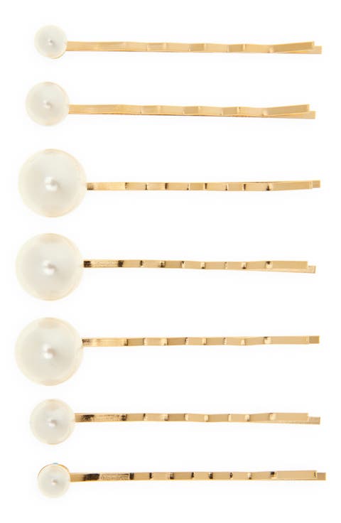Perla Set of 7 Faux Pearl Bobby Pins