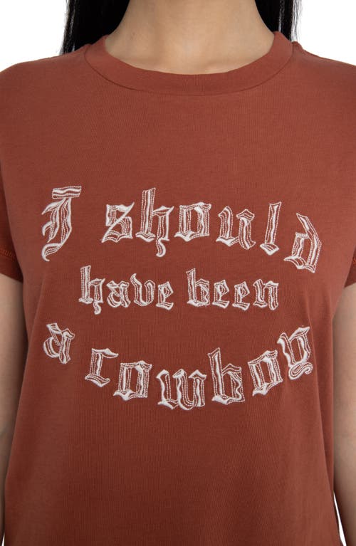 Zadig & Voltaire Walk Cowboy Embroidered T-shirt In Brown