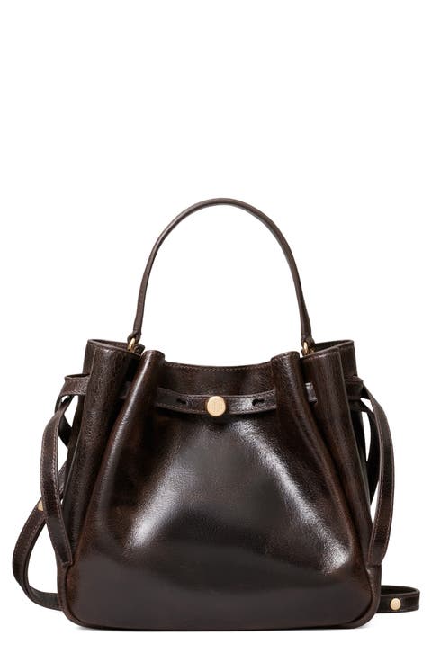 Romy Distressed Leather Bucket Bag