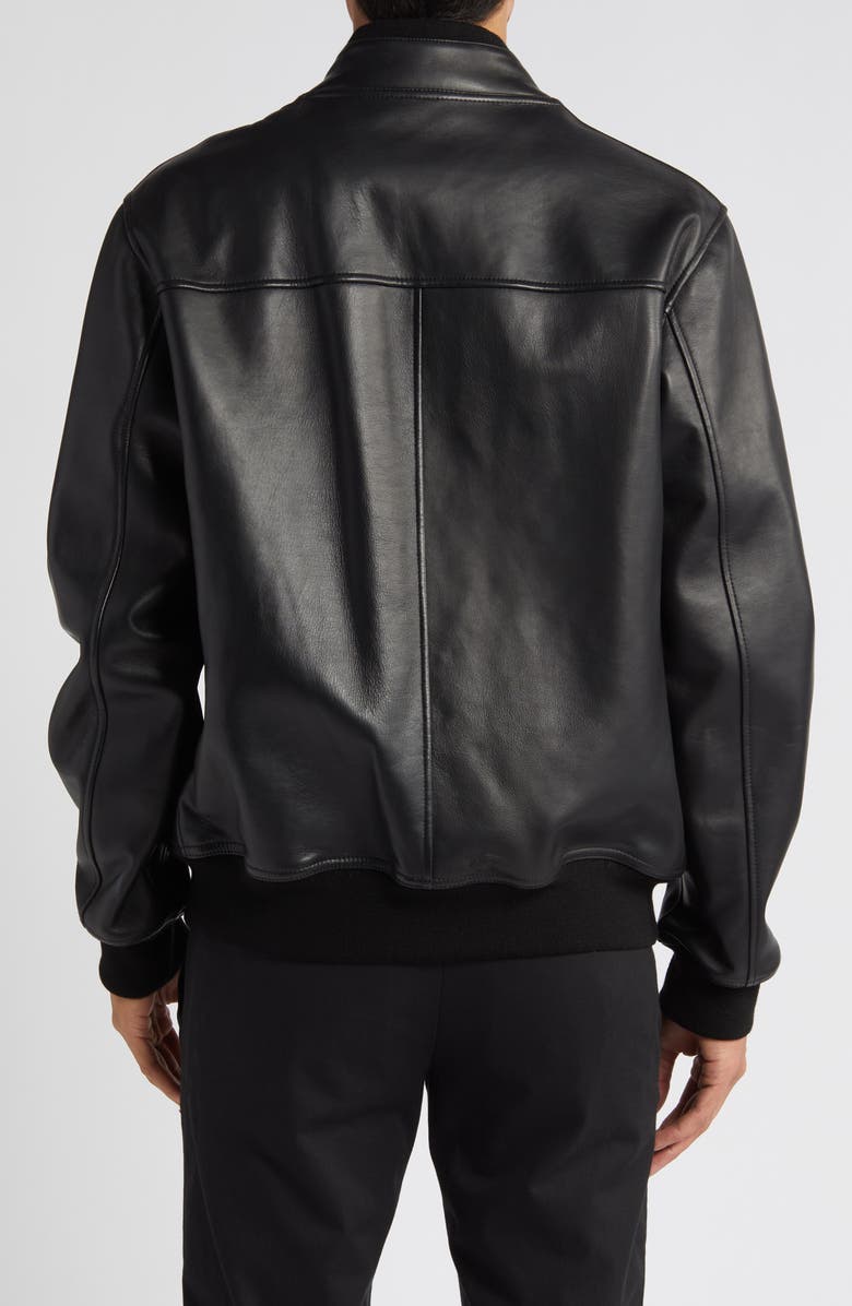 Emporio Armani Leather Bomber Jacket, Alternate, color, 